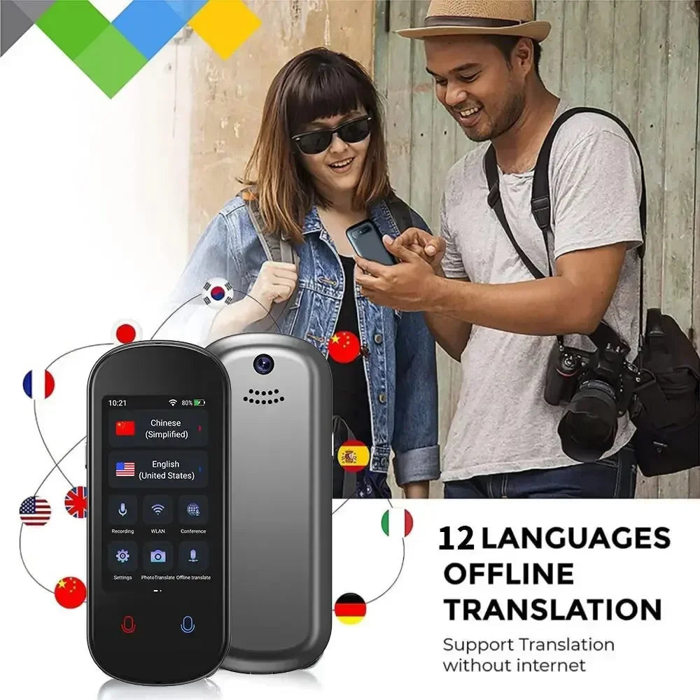 2024 New Smart Translator Voice Multi 138 Languages Portable Support Wifi Full 3D Touch Screen Photo Offline Record Translation